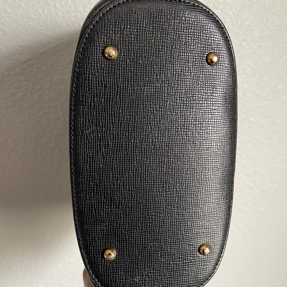 Authentic MCM Black Tote with Gold Accents - Picture 4 of 14